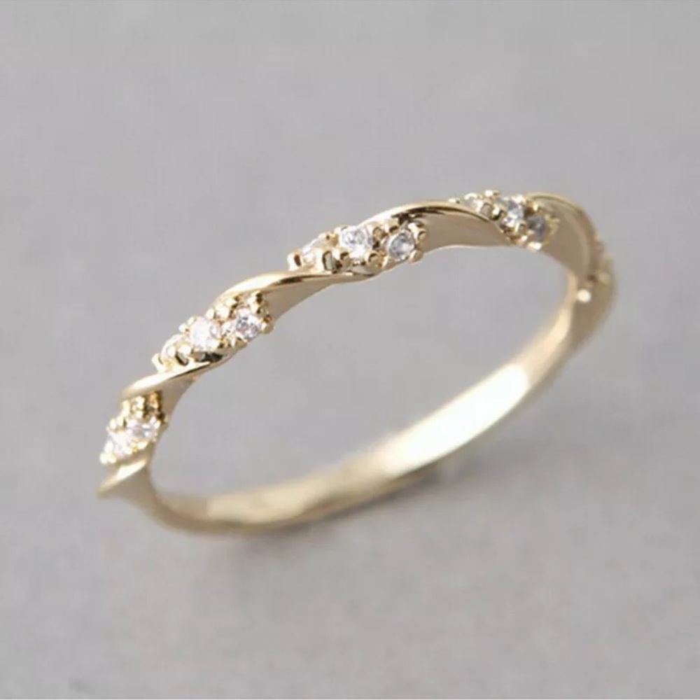 Elegant Gold Rings Cubic Zirconia Wedding Rings
